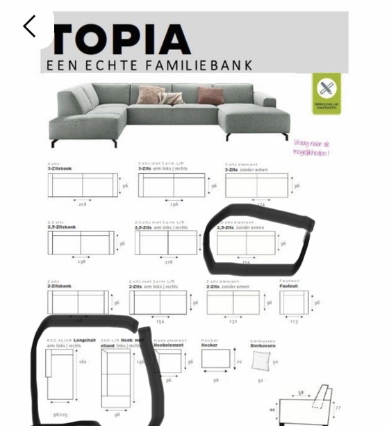 Topia Inhouse 358 Cm Breed, 3 Jaar Oud – Hoekbanken, Textile (photo 5 of 5)