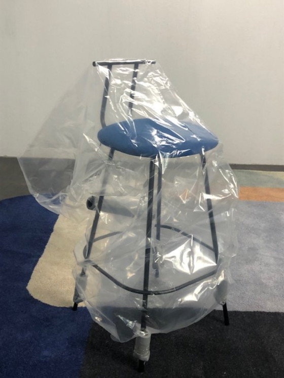 New Bar Stool Blue/Black Frame Richard Hutten PI For Puik – Barstools, Textile (photo 2 of 6)