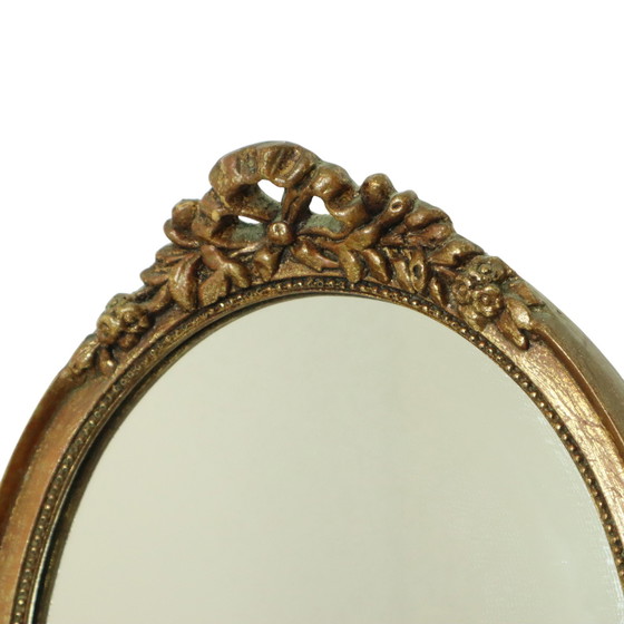 Image 1 of Oval Gold Leaf Gilded Mirror