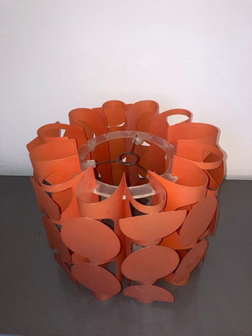 Hanging lamp Chandelier orange plastic vintage 70s