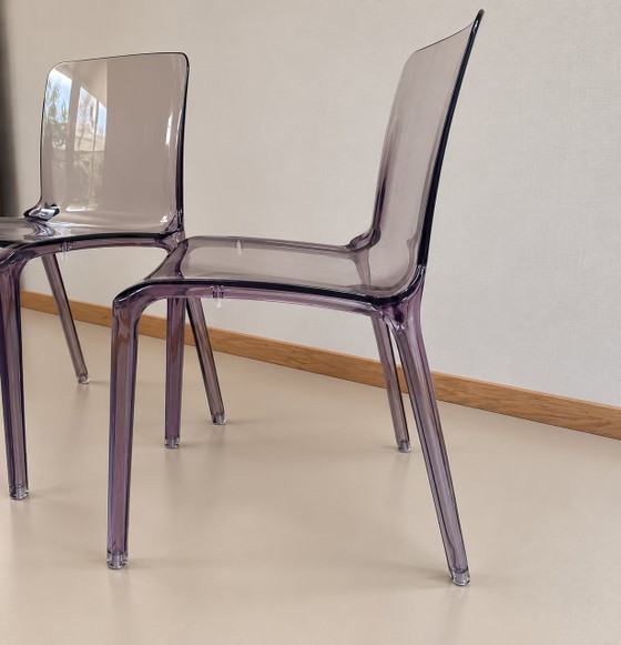 Image 1 of Ensemble de 4 chaises Casprini en plexiglas lilas, modèle Tiffany