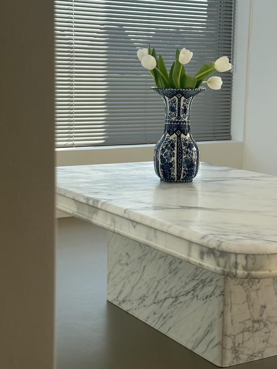 Image 1 of Vintage Carrara Bianco marble stone Italian coffee table 70s