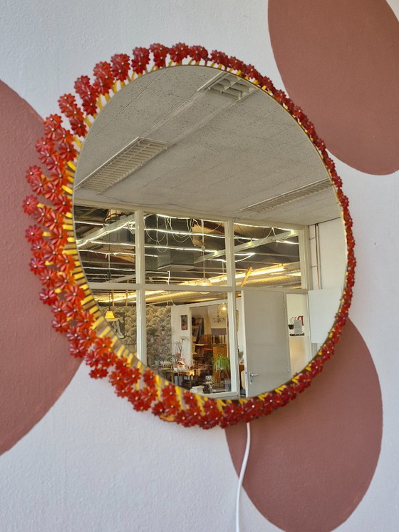 Image 1 of Miroir fleuri au design vintage Emil Stejnar années 60