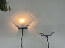 Set (2) vintage wall lamps. Black and white, 70s and 80s.