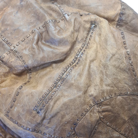 Image 1 of Großer italienischer Vintage-Sitzsack aus Leder, 1970er Jahre
