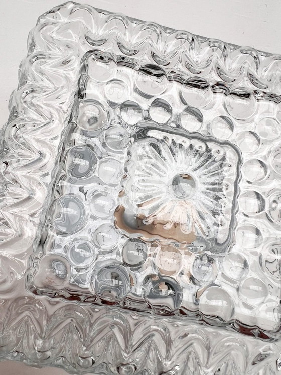 Image 1 of Set of 3 ice glass ceiling lamps, 1970s