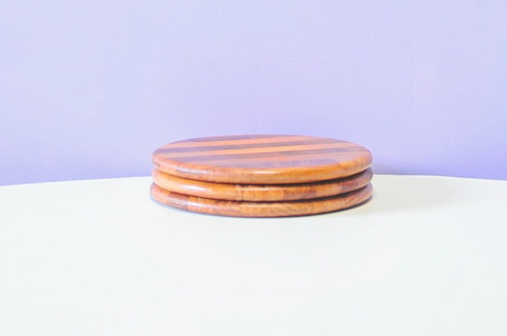 Lot de 3 dessous de verre vintage en bois – Accessoires de table, Wood (photo 2 of 5)
