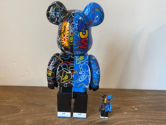 Image 1 of Bearbrick BAPE play camo shark blue 400% MEDICOM toys