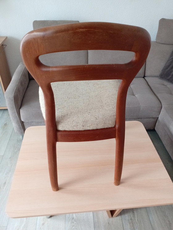 Image 1 of 2x Teak Chair J. L. Moeller Upholstered Chair Møller 70s Danish Design Niels Otto Denmark