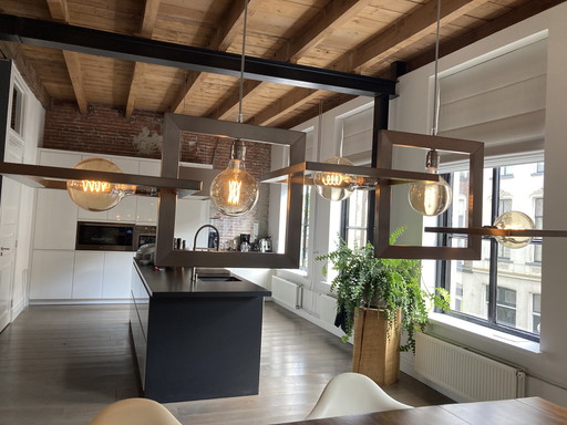 Industriële Hanglamp, Geborsteld RVS