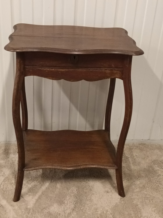 Antique Side table with storage compartment – Wood (photo 2 of 10)