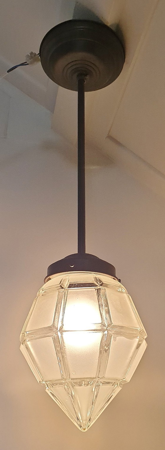 Image 1 of 2 lampade a sospensione Art Déco degli anni '40