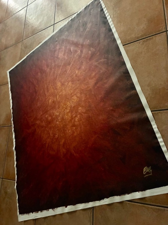 Gran pintura original abstracta roja y dorada – Walter Geraci, Pinturas y dibujos, Lienzo (photo 10 of 13)