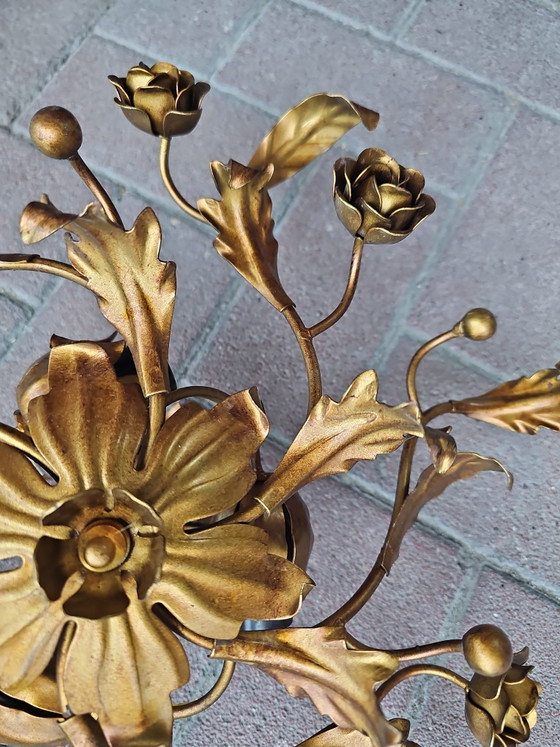 Élégant plafonnier vintage avec roses et feuilles – Metal (photo 8 of 8)
