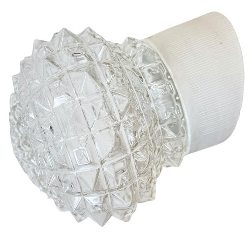 Vintage White Porcelain Wall Light, 1970s