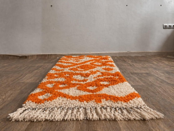 Image 1 of Magnifique Tapis de passage artisanal orange 300cmx90cm 