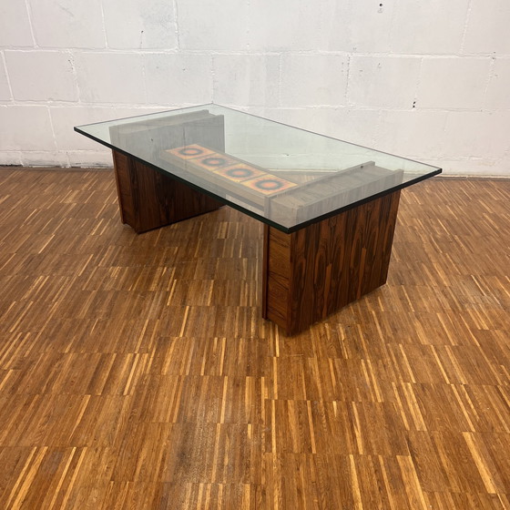 Image 1 of Mid Century Glastisch, 1970er Jahre