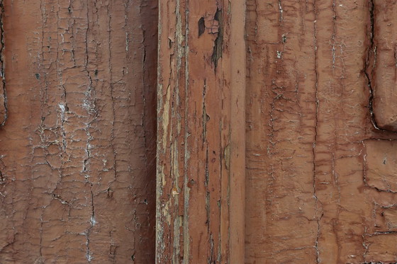 Image 1 of Grote 17e-eeuwse kloosterdeuren in terracotta gelakt eikenhout, Portugal