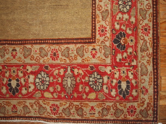 Image 1 of Alfombra persa Tabriz antigua hecha a mano, 3,10' x 5,5' (121 cm x 167 cm), década de 1900 - 1B152