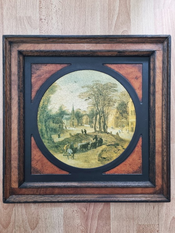Set of 4 Wall Pictures: The Four Seasons (after Joos de Momper) – Decorative Objects, Wood (photo 4 of 9)