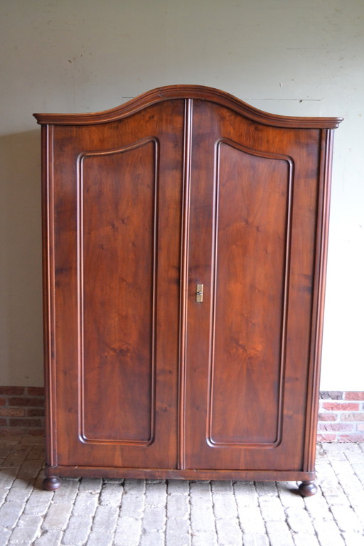 Antique Mahogany Wooden Bow Cabinet