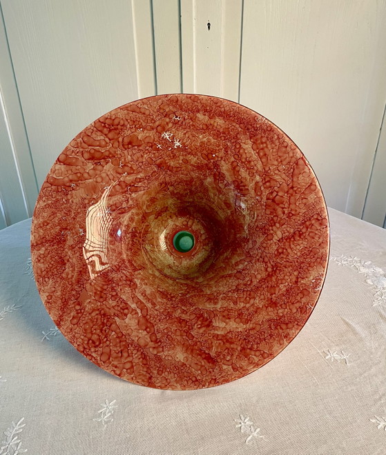 Image 1 of Grande ciotola vintage Vidrios San Miguel in vetro riciclato con piedistallo – forma a calice