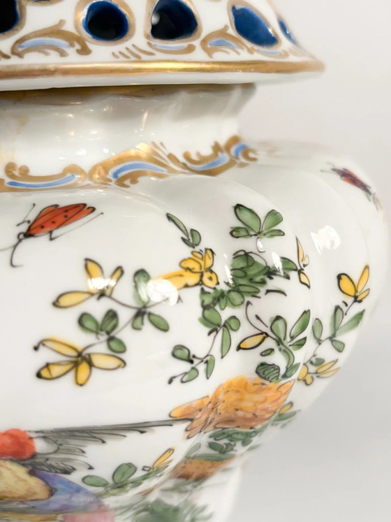 Vase brûleur à parfum en porcelaine française peinte à la main, années 1920 – Objets déco (photo 16 of 19)