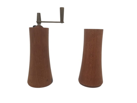 Salière et moulin à poivre en teck de Laurids Lonborg, Danemark, années 1960, lot de 2 – Accessoires de table (photo 4 of 7)