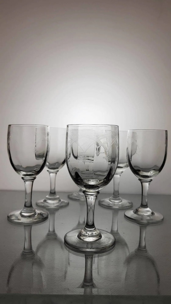 Caraffa in vetro con decorazione incisa – Bicchieri e caraffe, Crystal, Glass (photo 6 of 7)