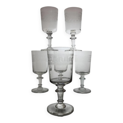 6 vasos de agua/vino, siglo XIX