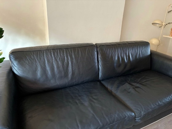 Image 1 of Dreisitzer aus schwarzem Leder von Ikea