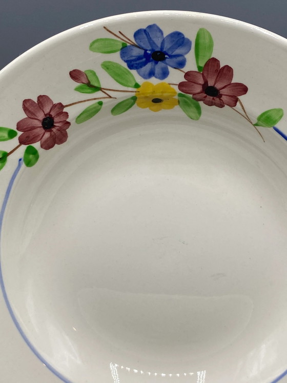 4 Digoin & Sarreguemines Soup Plates – Beau Soleil Pattern – Floral Design – 23 cm – Decorative Objects (photo 3 of 5)