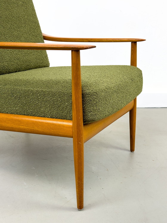 Image 1 of Chaise Lounge En Teck Et Bouclé Par Knoll Antimott, 1960S