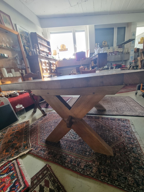 Esstisch Eiche massiv | X-Beine Keil 140x 96 x 74cm – Dining tables, Wood (photo 5 of 6)