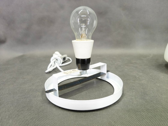 Image 1 of Pair of Czech Opaline Glass Sculptural Table Lamps, 1970s