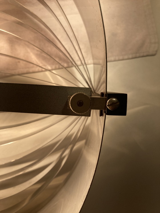 Image 1 of Suspension vintage 70’S en métal brossé attribué à Jean Gandelin 