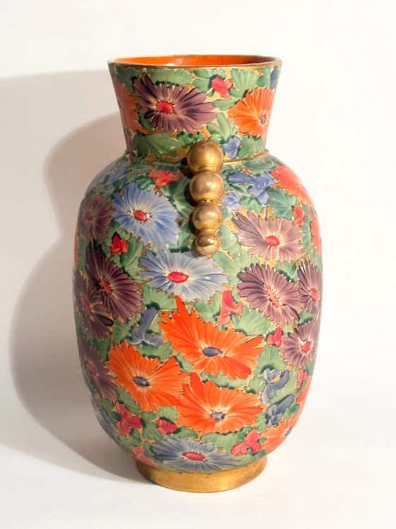 Art Deco Vase F.A.C.I. Ceramics Civita Castellana 1940s (photo 9 of 13)