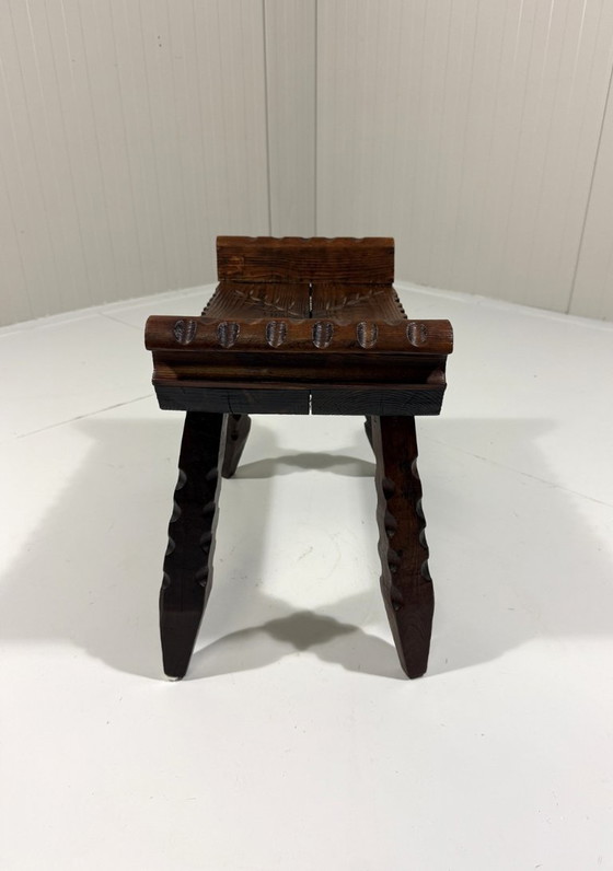 Spanish rustic stool 1960s, Wood, Brown (photo 10 of 11)