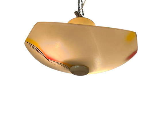 Image 1 of Lampada a ombrello - Retro - Vintage - Vetro - Metallo - Terzo quarto del XX secolo