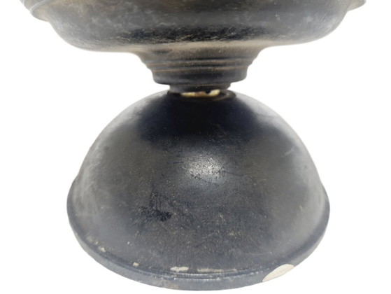 Art Deco Ceiling Lamp with Glass Shade, Poland, 1950s – Ceiling lights, Metal (photo 3 of 7)