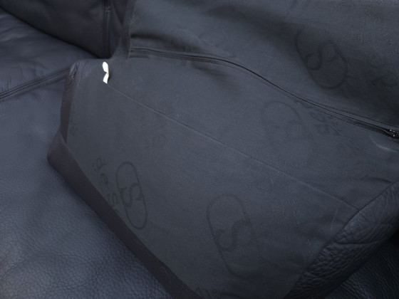 Image 1 of De Sede ds 17 three-seater blue Paris designer sofa leather sofa couch desede