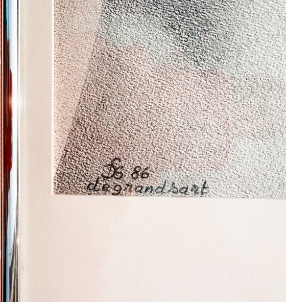 Image 1 of Figurative Zeichnung in Graphit. Frankreich, 1980er Jahre.