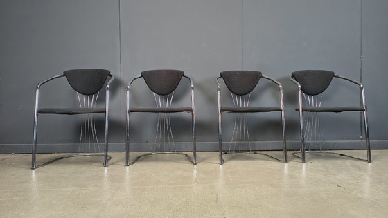 Image 1 of Vintage chrome dining chairs by Effezeta, 1970s - set of 4