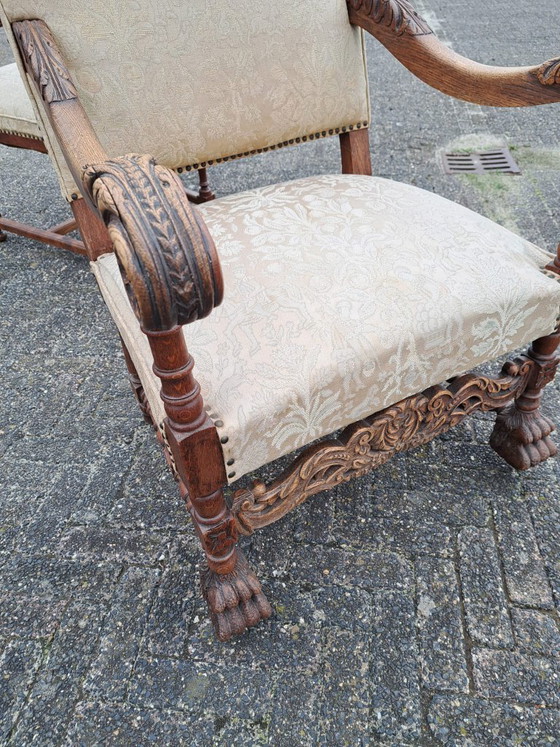 Juego de 2 sillones antiguos de estilo barroco/neorrenacentista. – Wood (photo 3 of 12)