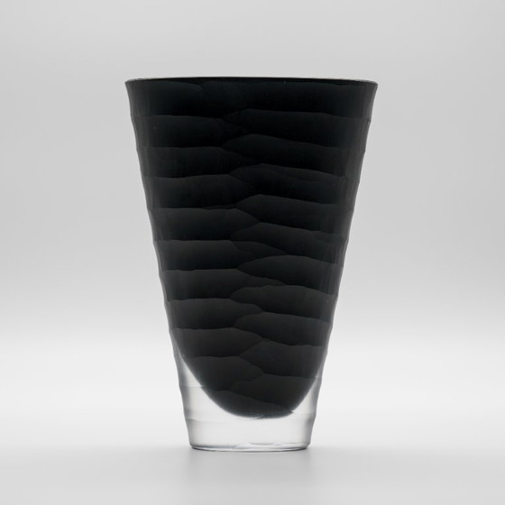 Image 1 of Vaso ovale in vetro nero Hutschenreuther EASY 20 cm, fatto a mano, modello postmoderno