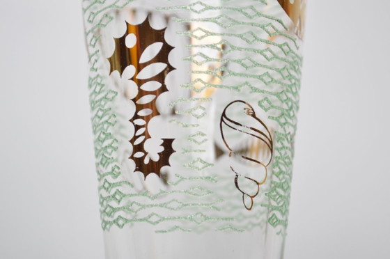 Image 1 of Pair of Libbey MARINE LIFE Pilsner Glasses / 1950's Vintage / Collectible, Gilded