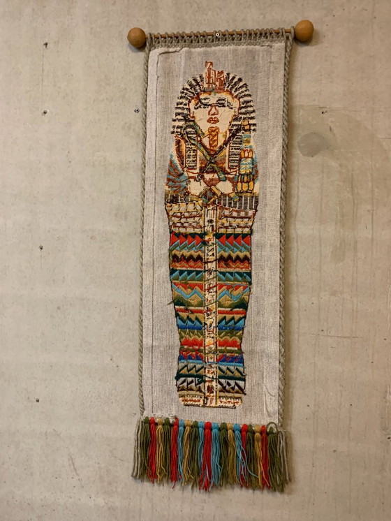 Image 1 of 1970s wall tapestry with sphinx