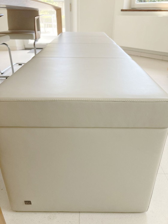 Image 1 of Rolf Benz 620 Essbank, ecrufarbenes Leder, neuwertiger Zustand