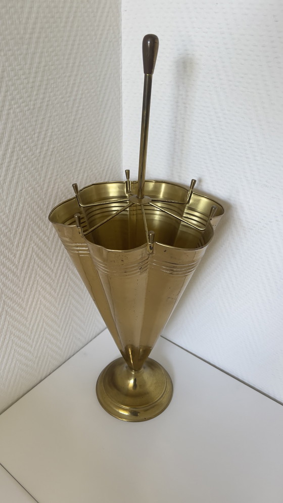 Image 1 of Portaombrelli vintage in ottone, stile Hollywood Regency anni '50