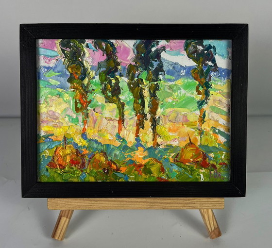 Image 1 of Original Oil Painting Nature Landscape Summer In the Sunny Meadows